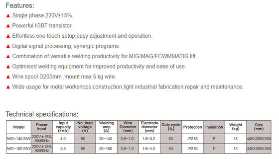 دستگاه جوش MIG 160SNY